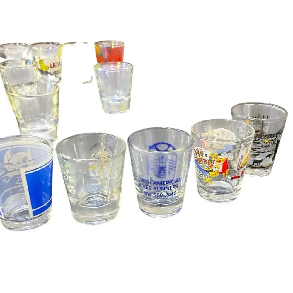 Lot of 23 Assorted Shot Glasses Souvenir Beer Barware Collection